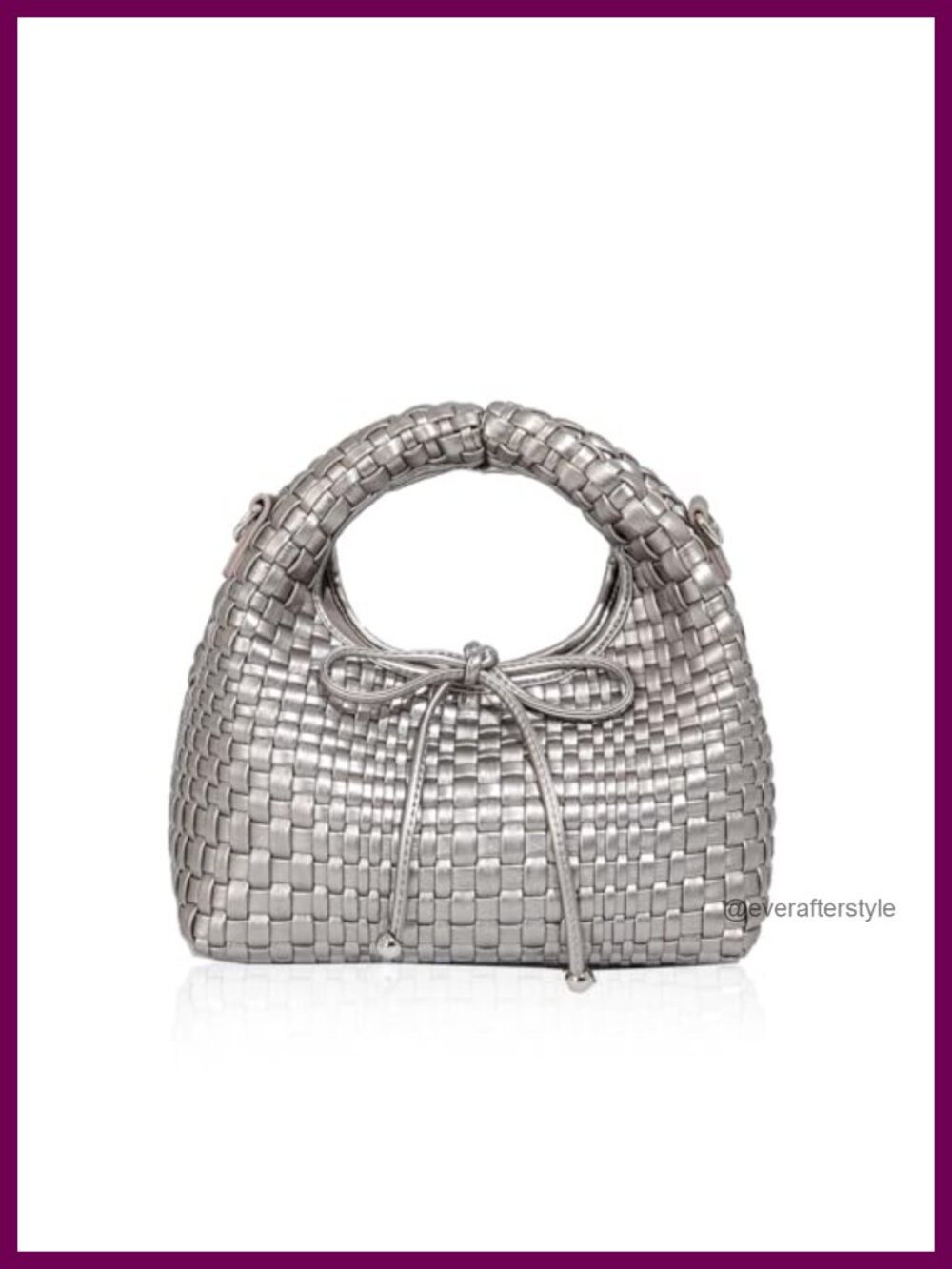 Woven Mini Bucket Bag Vegan Leather Crossbody Shoulder Purse